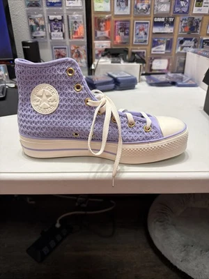 10 码 - 匡威 Chuck Taylor All Star Lift 平台针织高紫色热带 — 第 1/4 张图片