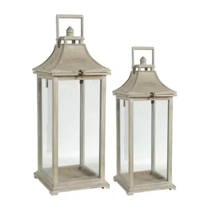Bellissime Lanterne Decorative in Legno Avorio per Giardino Interno, Esterno e Casa W - Foto 1 di 7