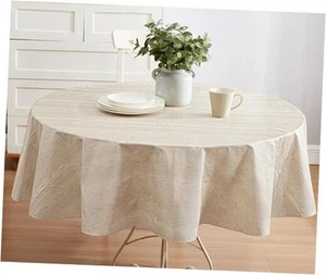 Taupe Moire Wavy Solid Color Print Heavy Weight Vinyl Flannel Backed - Picture 1 of 8