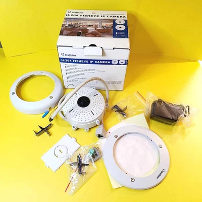 GEOVISION H.264 FISHEYE IP CAMERA GV-FE110/111 WIDE-AREA MONITORING CMOS MJPEG - Image 1 of 4