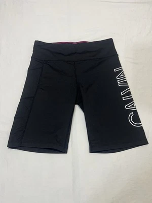 Женские велосипедные шорты с черным логотипом Calvin Klein карман M высокая посадка спортивная одежда - Изображение 1 из 4