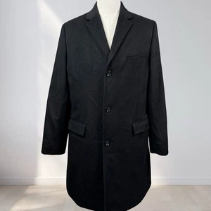 J Crew Ludlow Wool Cashmere Overcoat Men 44R Black Lined 3 Button Luxury Topcoat - Picture 1 of 24