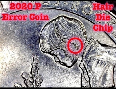 2020 P Marsh-Billings-Rockefeller ATB Quarter Error - **Die Chip** in Hair - Image 1 of 3