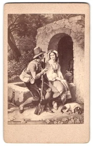 Fotografie Gemälde Liebeserklärung nach Straucher  - Bild 1 von 2