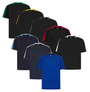 Kids Breathable Sports T-Shirt Finden + Hales Polyester Contrast Sports Tee - Picture 1 of 11