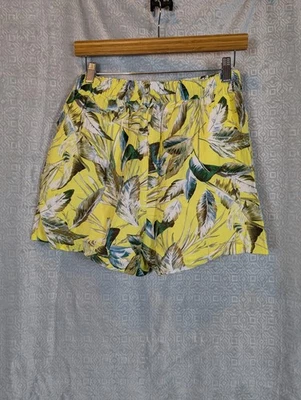 Pantalones Cortos SKIES ARE BLUE Resort Tropical Mezcla de Lino Forrados Sueltos Bolsillos Talla Pequeña Foto 1 de 4