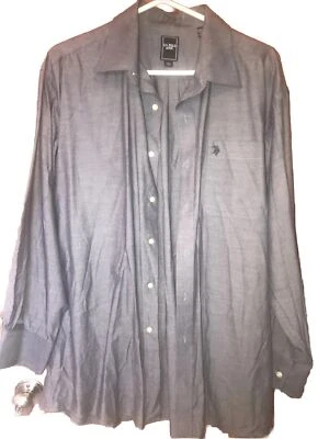 U.S Polo Assn Para hombres Manga Larga Camisa Botón Talla Grande 16 16.5 1/2 32/33 L Gris Foto 1 de 4