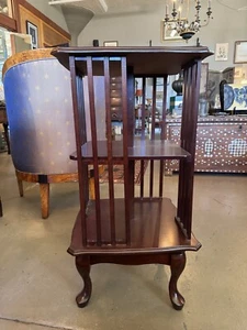 Vintage Mahogany Rotating Library Bookcase from the Robert Bly Estate - Picture 1 of 9