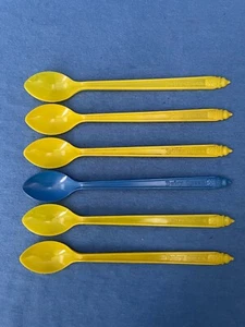 Vintage DAIRY QUEEN Ice Cream Spoons Lot of 6 DQ 7.25" Long Cone-Shaped Handles - Picture 1 of 11