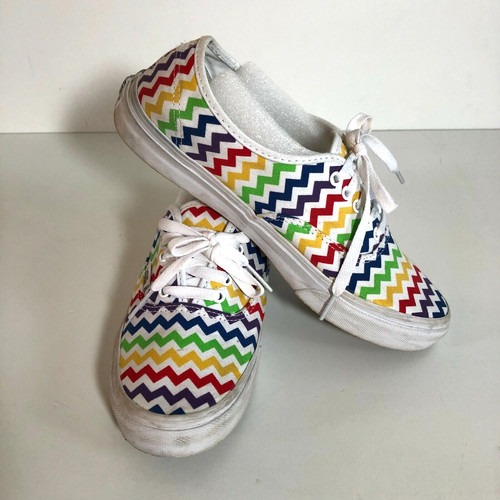 Scarpe Vans Wmns 9 5 Off the Wall Arcobaleno Zig Zag Chevron Uomo 8 Strisce Stringate