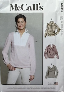 McCall's Pattern M8343  Misses Pull-Over Knit Tops    Sizes:  LRG, XLG, XXL - Picture 1 of 2