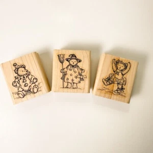 Stampin Up~Costume Bears~Halloween Clown Witch Ballerina~3 Rubber Stamps - Picture 1 of 10