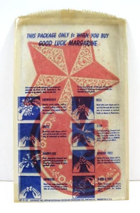 Vintage 1947 Good Luck Margarine Promo Adv Pack Foil Xmas Ornaments Unused (R) - Picture 1 of 3