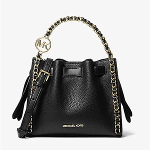 Michael Kors Mina Small Logo Chain Crossbody Mini Belted Bag Black - Picture 1 of 8