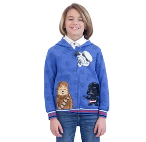 Hoodie durchgehender Reißverschluss Star Wars Jungen Mädchen Neu mit Etikett Gr. 7 - Bild 1 von 13