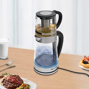 Bollitore Elettrico in Vetro Bollitore Acqua Calda Portatile Teiera Bollitore - Foto 1 di 16