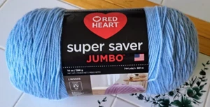 Red Heart Super Saver Jumbo Yarn, Light Blue Bleu Clair 1 Skein 744 Yards 14 oz - Picture 1 of 5