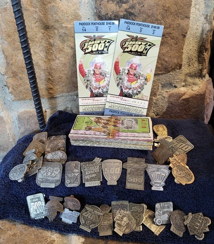 INDY 500 LOT- (34) Pit Badges & (40)TICKETS. 1959 - 2008.  GREAT COLLECTION Cover