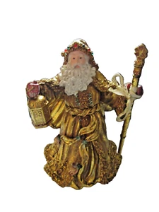 The San Francisco Music Box Company Gold Glittery Jeweled Santa Claus Christmas - Picture 1 of 8