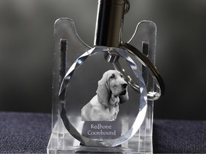 Redbone Coonhound, Dog Crystal Round Keyring, High Quality, Crystal Animals UK