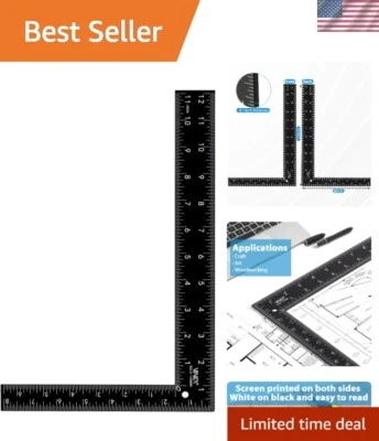 Durable 8" x 12" Carpenter L Shape Square - Anti-Rust Carbon Steel Construction - Image 1 of 4