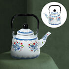 Vintage Floral Enamel Tea Kettle - 1.