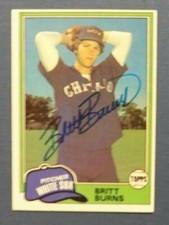 Britt Burns Chicago White Sox 1981  Autographed Card
