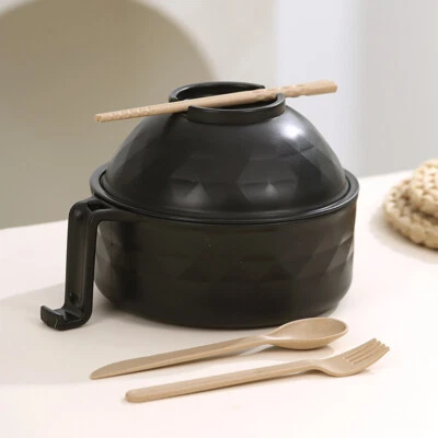 Juego de tazones instantáneos de fideos cocina de ramen con palillos cuchara cocina para dormitorio Foto 1 de 4