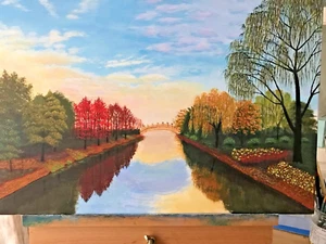Original Acryl Malerei Landschaft auf Leinwand Größe 60cm x 40cm - Bild 1 von 5