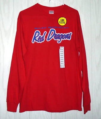 GILDAN NILES McKINLEY RED DRAGONS Camiseta Manga Larga Escuela Secundaria NFHL Med Nueva Con Etiquetas Foto 1 de 4