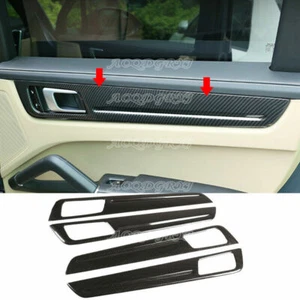 Cubierta de tiras de molduras de puertas interiores de fibra de carbono para Porsche Cayenne 2018-2021 - Imagen 1 de 4