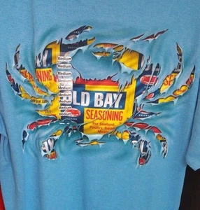 Neu RIPPED OLD BAY CRAB SAPPHIRE BLUE T-SHIRT - Bild 1 von 2
