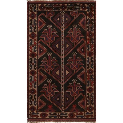 Handmade Traditional Vintage Afghan Tribal Area Balouch Rug 2'7 x '4'8 ft R22853 - Image 1 of 4