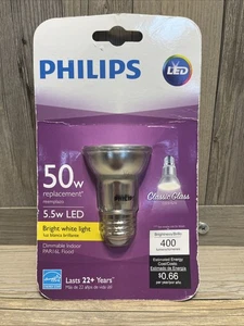 PHILIPS 5.5-Watt "Classic Glass" PAR16L Dimmable Bright White LED Flood Light - Picture 1 of 2
