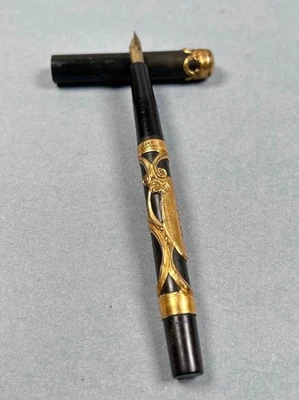 Parker No 16 Filigree Eyedropper Fountain Pen Lucky Curve 14 Kt Nib/Feed C: 1910 - Image 1 of 4