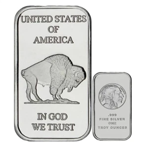 1 Ounce Buffalo Commemorative Strip Badge Square Commemorative Lot Of 2 - Picture 1 of 4
