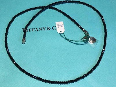 Collar Ziegfeld Tiffany & Co. espinela negra facetada cuentas plata esterlina 20" Foto 1 de 4