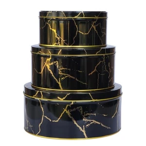 Pack of 3 Round Metal Nesting Tins – Stackable Storage Containers with Lids f... - Picture 1 of 7