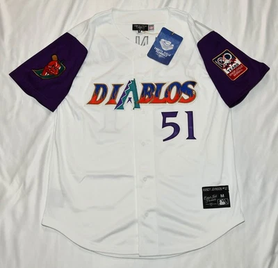Ebbets Field Flannels EFF El Paso Diablos Jersey Medium M - Randy Johnson Purple - Image 1 of 4