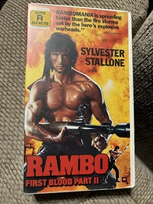 Rambo First Blood Part 2 II VHS Video Tape 1986 Slyvestor Stallone HBO Clamshell - Image 1 of 3