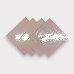 4 Pack White Violet Prisma COE 96 Fusible Glass Sheets / Mosaic Squares - Picture 1 of 3