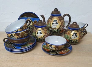 Servizio da tè caffè giapponese Satsuma? 6 pers 15 pezzi porcellana vintage rara - Foto 1 di 24