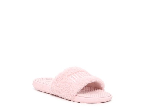 SANDALI PUMA RAGAZZE COOL GATTO SHERPA SLIDE ROSA CHIARO TAGLIA:4 GIOVENTÙ