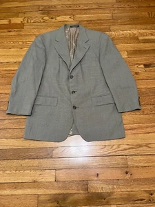 Chaps Ralph Lauren Mens Blazer Jacket Size 41R Gray Wool 3 Button Sport Coat VTG - Picture 1 of 7