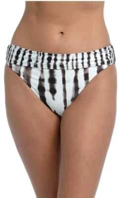 LA BLANCA TWISTED BAMBOO SHIRRED BAND HIPSTER BOTTOMS SIZE 12 NEW - Image 1 of 2