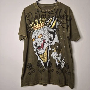 Shiroi Neko Gold Graphic Print Character T-Shirt Tee Men's Size Large Green - Bild 1 von 5