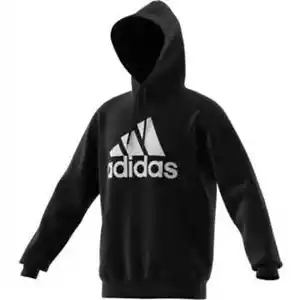 Sudadera con Capucha Adidas Polar Essential Logo Grande Pullover Para Hombre Negro Blanco Talla Grande - Imagen 1 de 5
