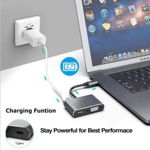 4 in 1 USB Type-C Hub Adapter To HDMI/VGA/USB 3.0 4K Audio Converter For Macbook - Picture 1 of 12