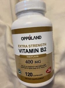 Oppuland Vitamin B2 (Riboflavin) 400Mg, 120 Capsules High Potency Exp 01/27 - Picture 1 of 2