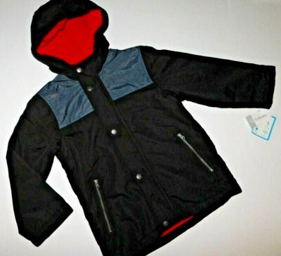 CARTER'S Boy Jacket Black SIZE L/7 Polyester Fleece Lined Hood NEW - Image 1 of 4
